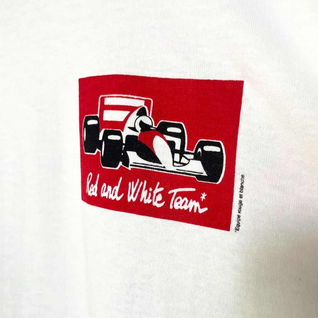 Vintage rood-wit team T-shirt XL