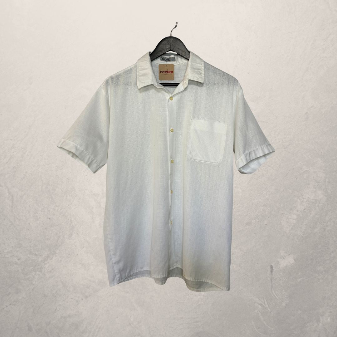 Vintage white cotton shortsleeved shirt S