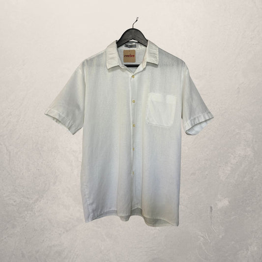 Vintage white cotton shortsleeved shirt S