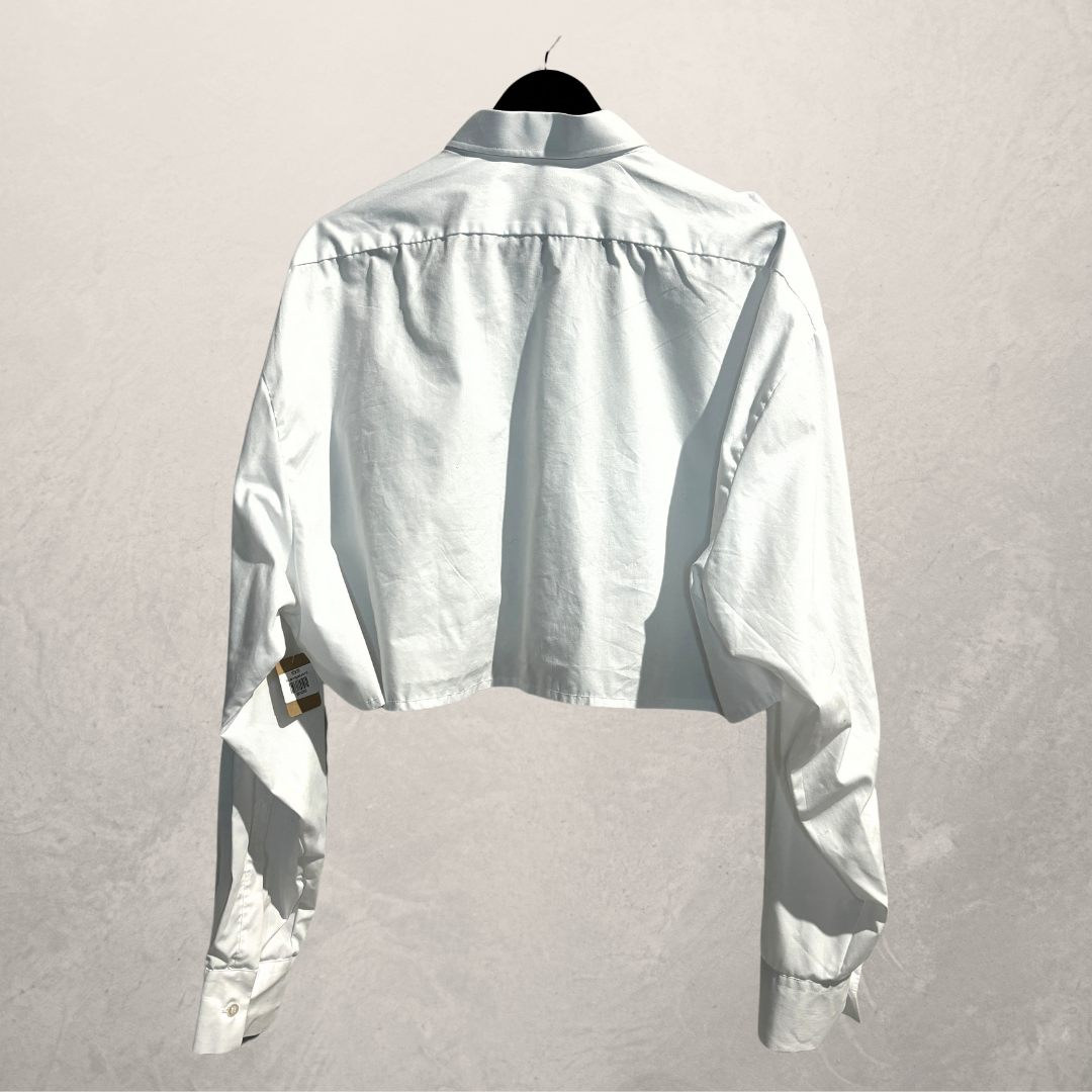 Vintage white cropped shirt M