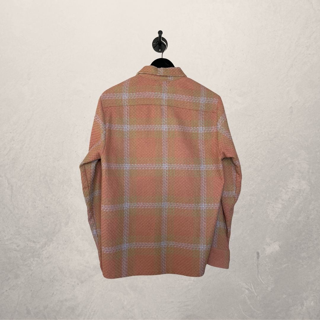 Wax londen zalm en blauw 100% katoenen flanel S