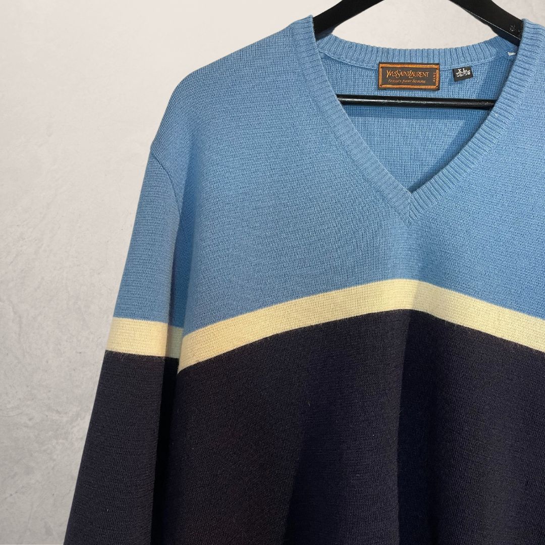 YSL marineblauwe wollen trui XL