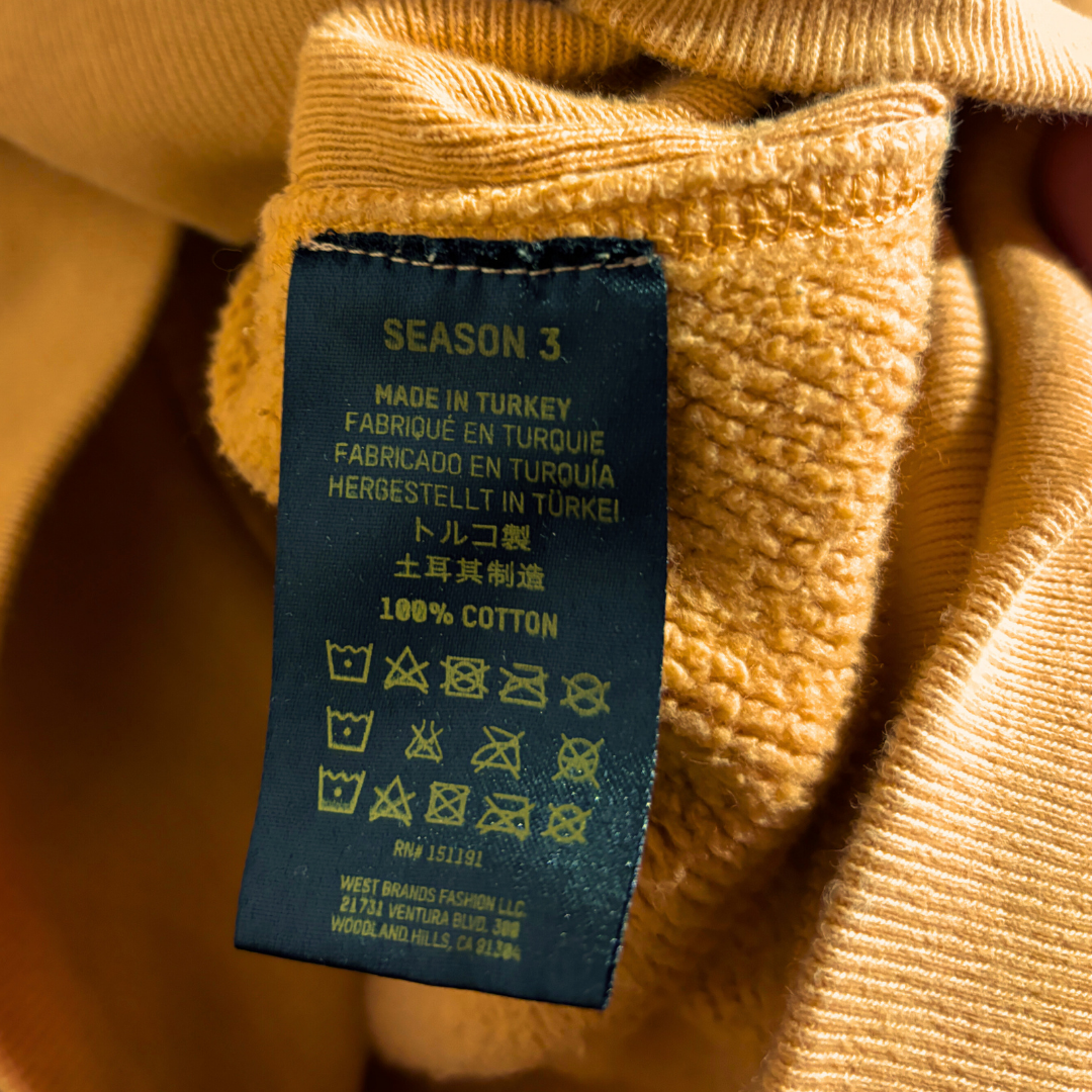 Yeezy seizoen 3 zachte oranje fleece hoodie S