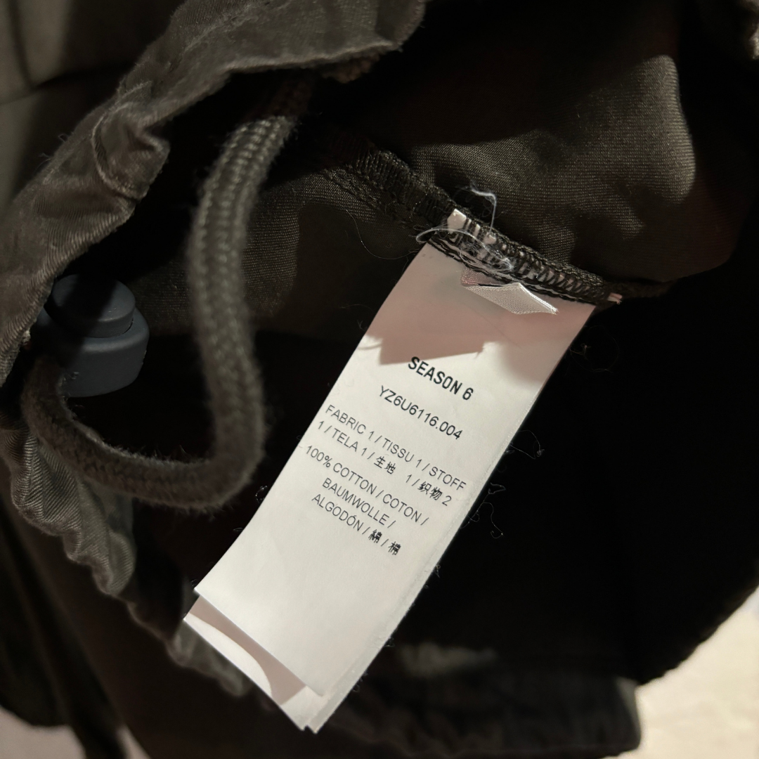 Yeezy seizoen 6 donkergrijs anorak jack XS