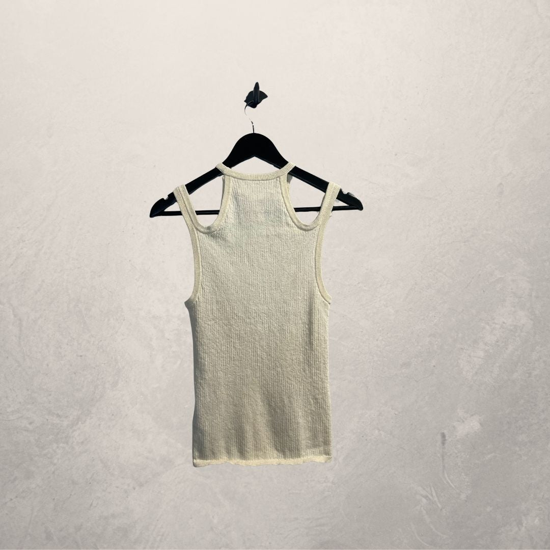 Zara SRPLS crème gebreid tanktopje S