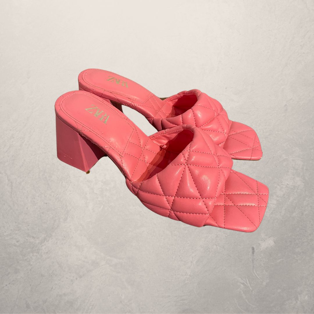 Zara roze geweven muiltjes 39