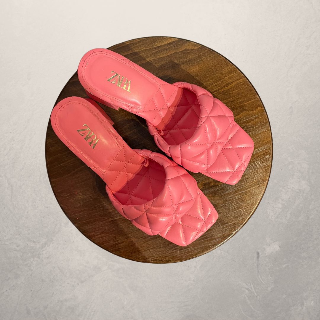 Zara roze geweven muiltjes 39