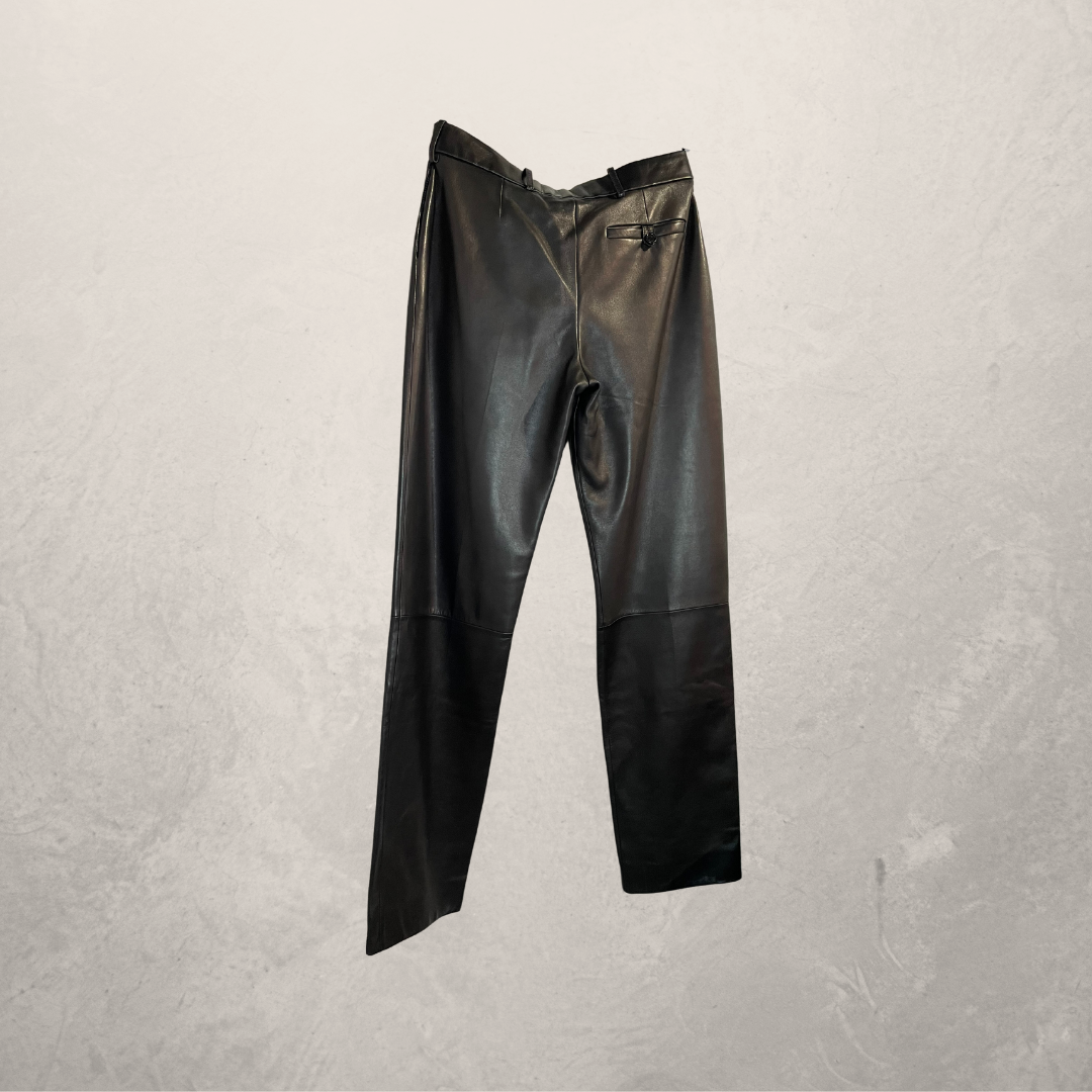 Vintage Loewe zwarte leren broek EU34/36