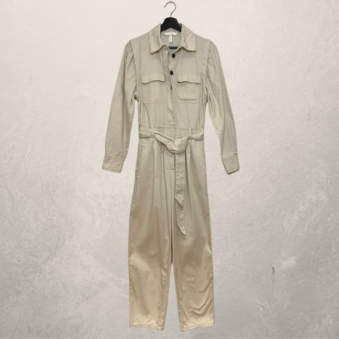 H M beige cargo spring jumpsuit SIZE 34 Revive Haarlem