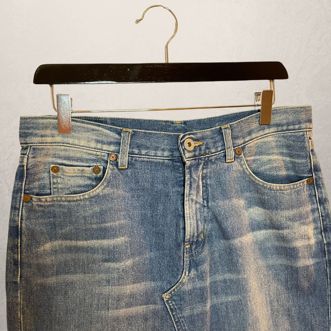 REPLAY mid blue wash knee length denim skirt SIZE 30