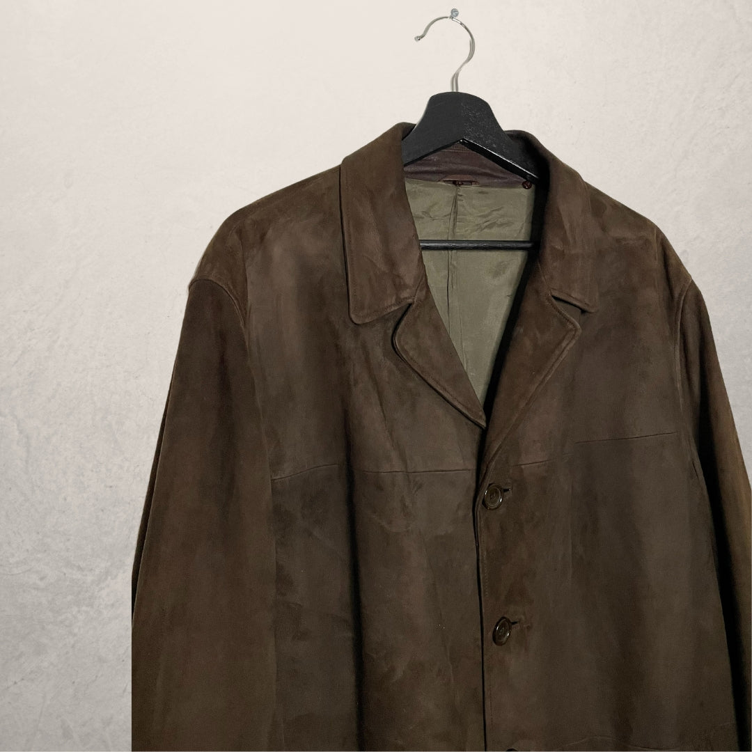 VINTAGE brown classic suede jacket OVERSIZED