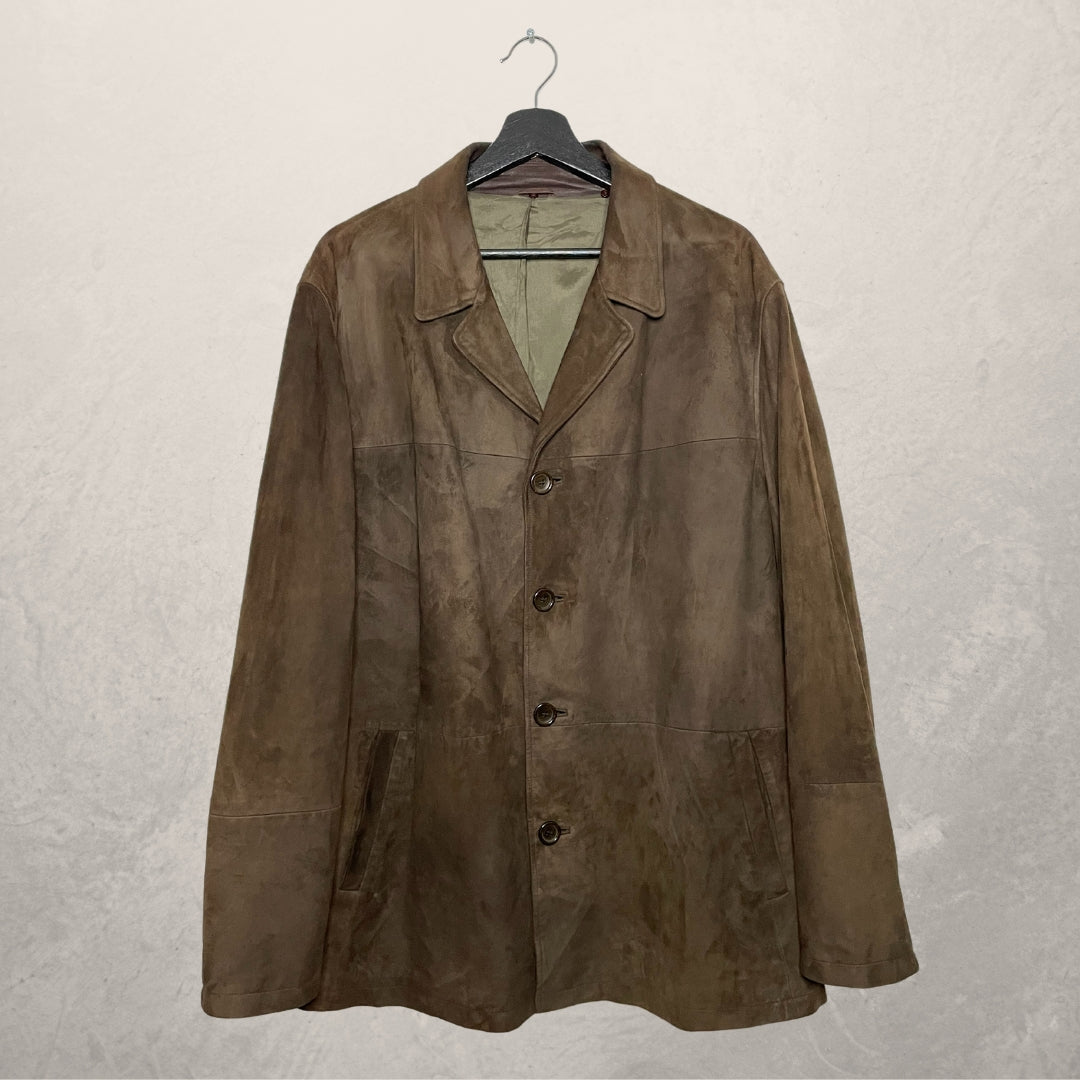 VINTAGE brown classic suede jacket OVERSIZED
