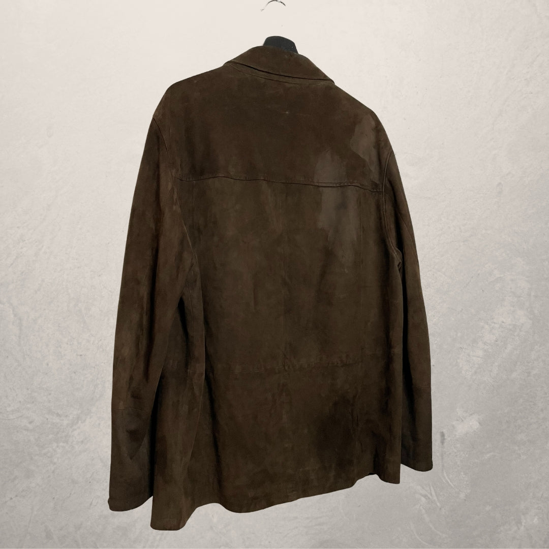 VINTAGE brown classic suede jacket OVERSIZED