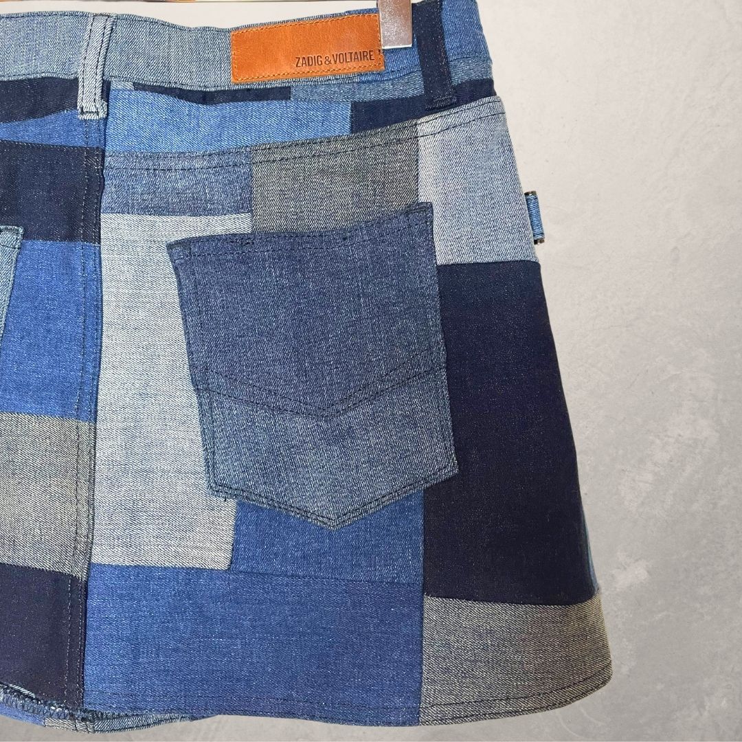 ZADIG & VOLTAIRE denim patch rok MAAT 38