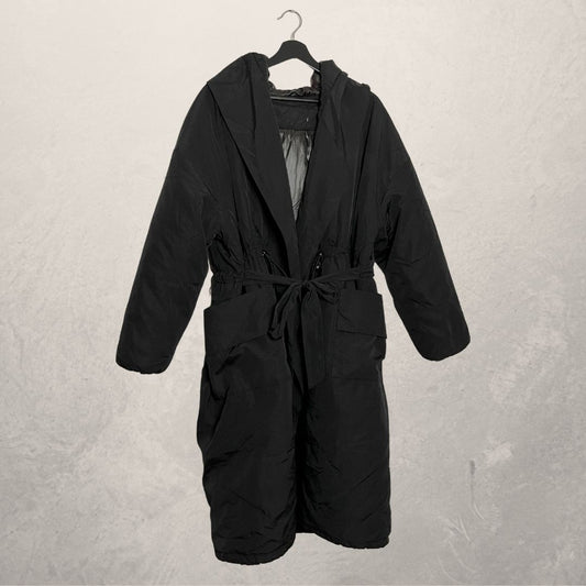 ZARA black quilted polyester jacket OVERSIZED