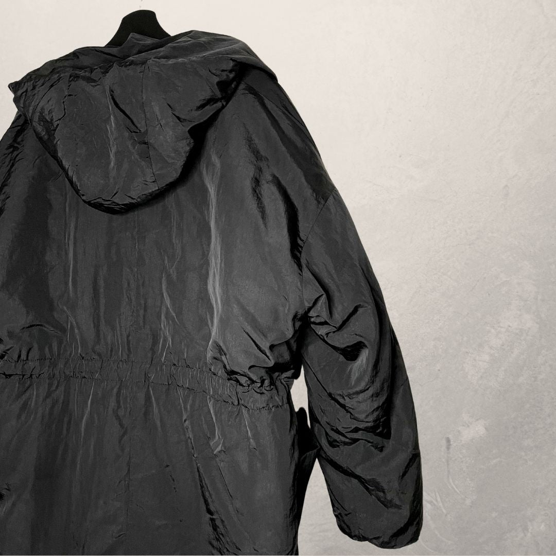 ZARA black quilted polyester jacket OVERSIZED