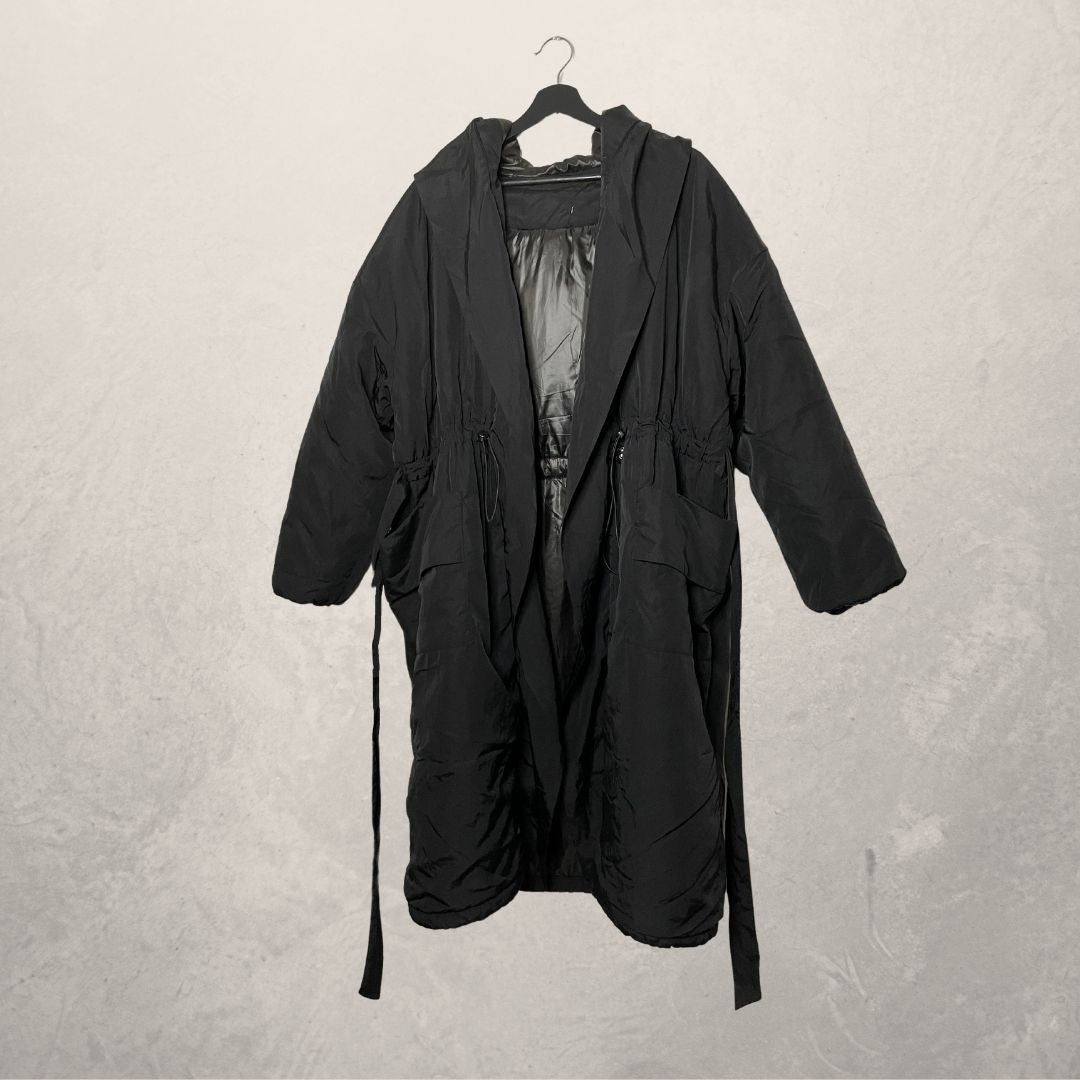 ZARA black quilted polyester jacket OVERSIZED