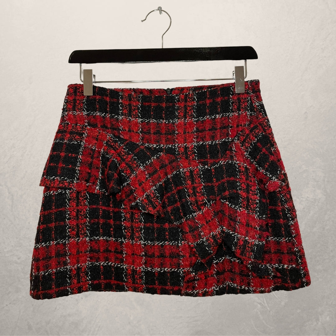 ZARA TRF rode geruite rok MAAT SMALL – Revive Haarlem