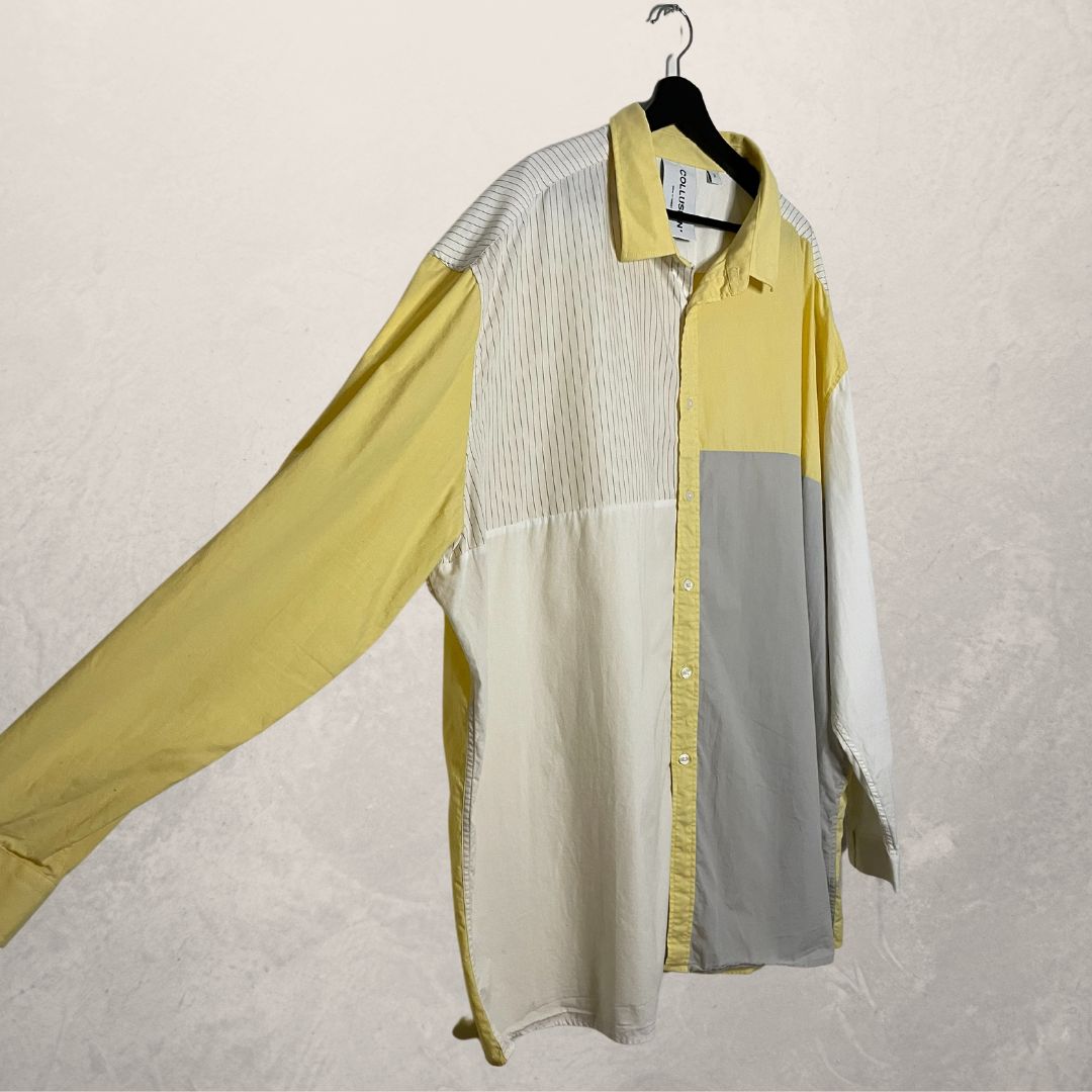 COLLUSION yellow patch button up top SIZE XL