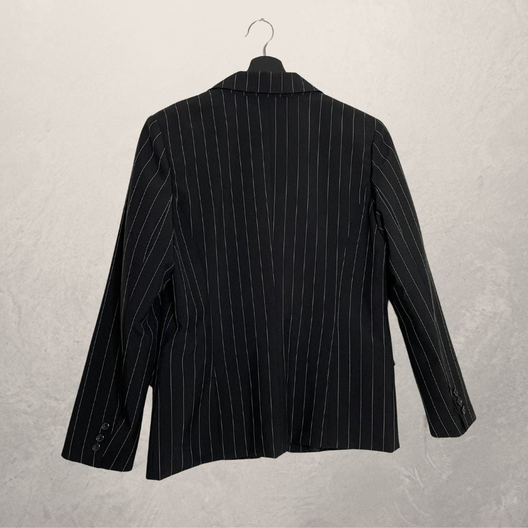 VINTAGE black stripe blazer and vest SIZE 38