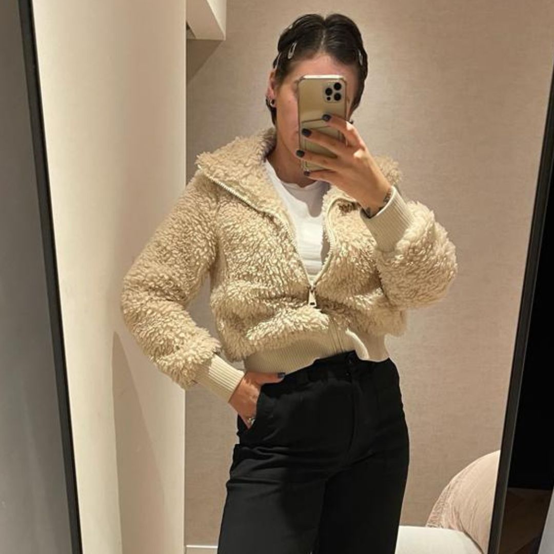ZARA wit teddyjas MAAT XS