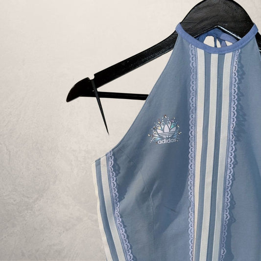 Adidas light blue corset top OS- by Aida Sans Fin