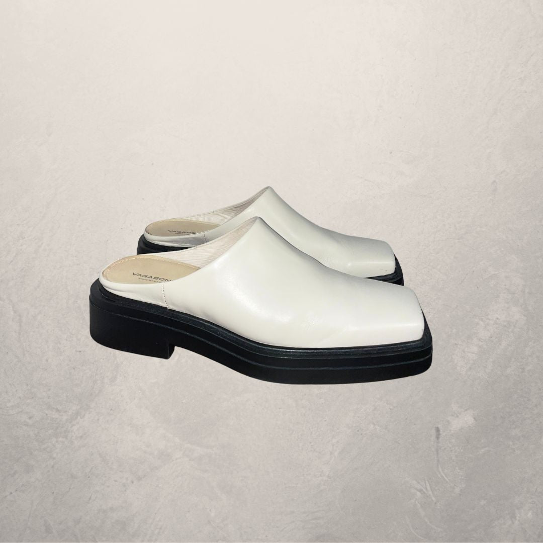 VAGABOND white leather mules 39