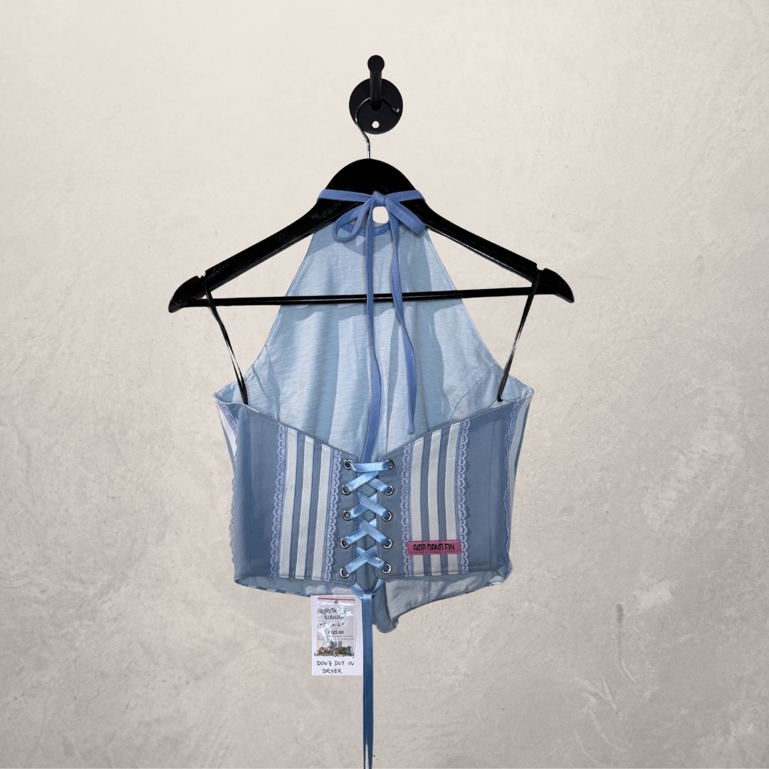 Adidas light blue corset top OS- by Aida Sans Fin