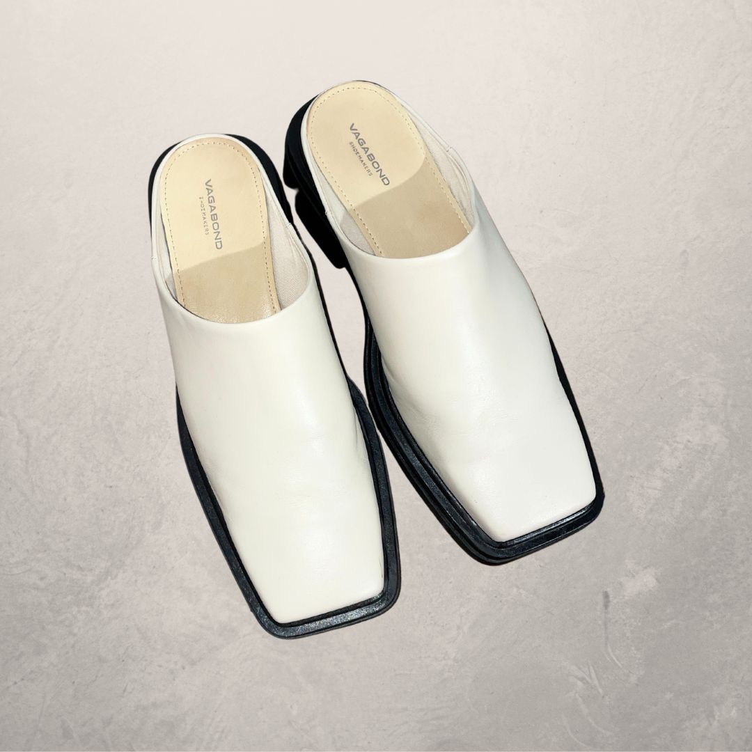 VAGABOND white leather mules 39