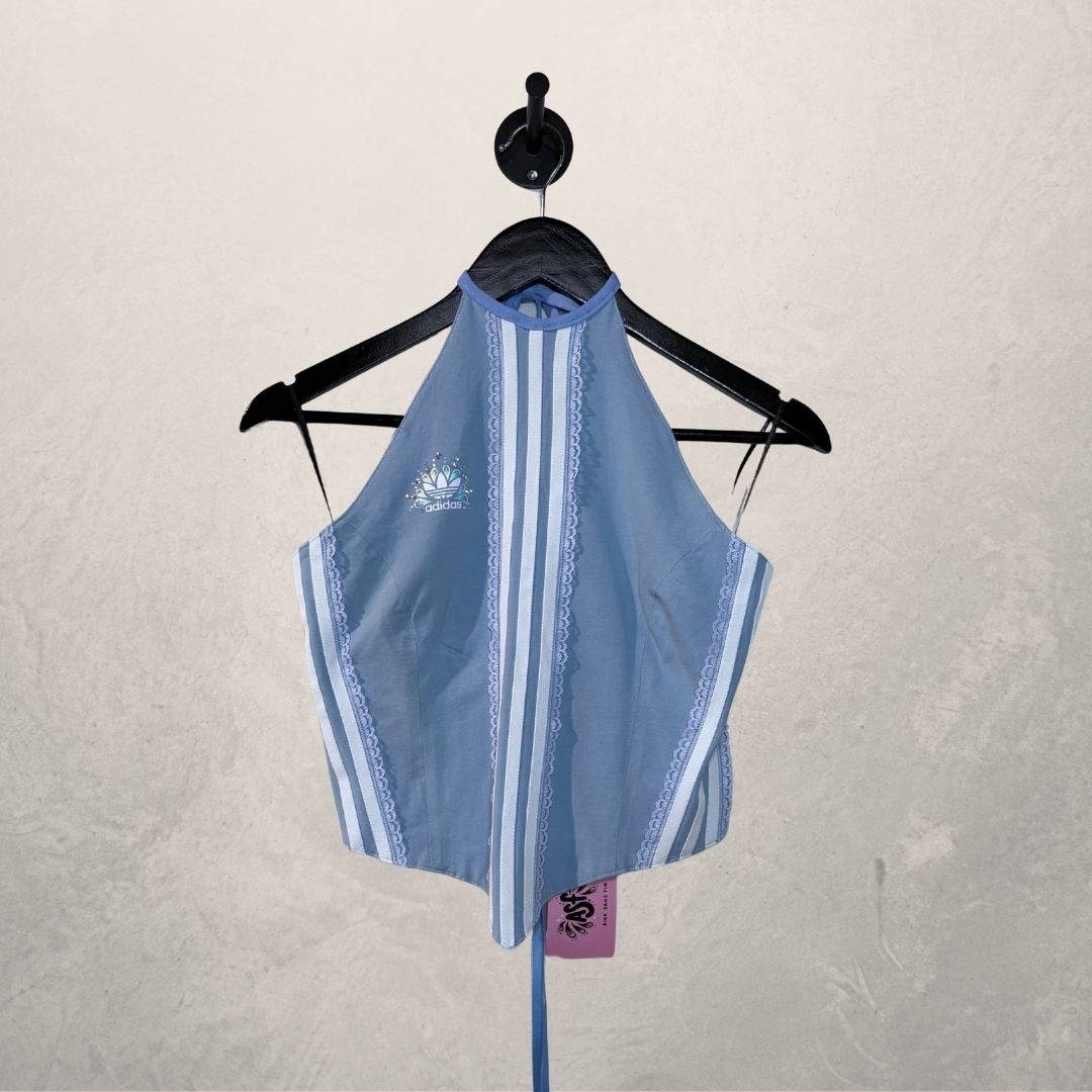 Adidas light blue corset top OS- by Aida Sans Fin