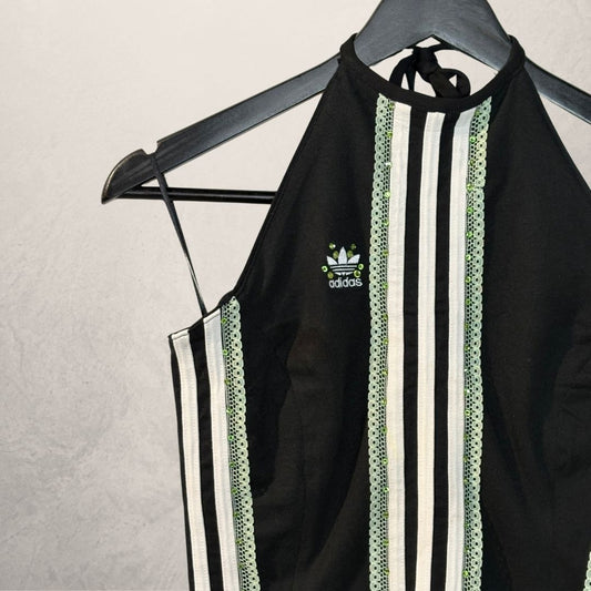 Adidas black/green corset top OS- by Aida Sans Fin