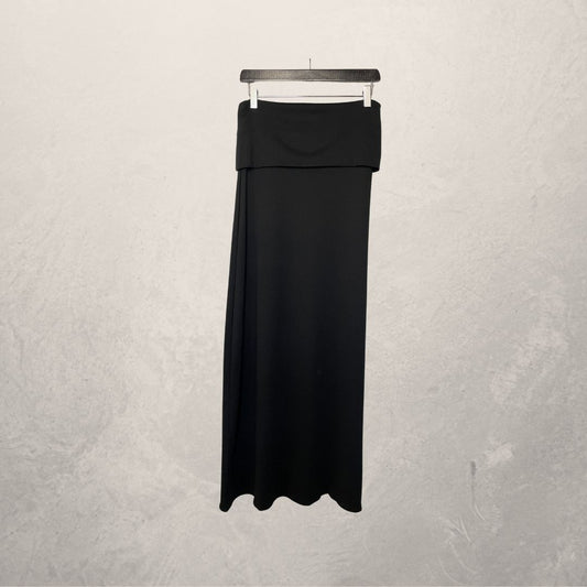 Black	cotton	Zina fold over skirt	M	- by SESE