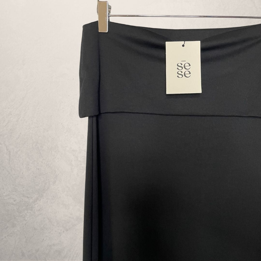 Black	cotton	Zina fold over skirt	M	- by SESE