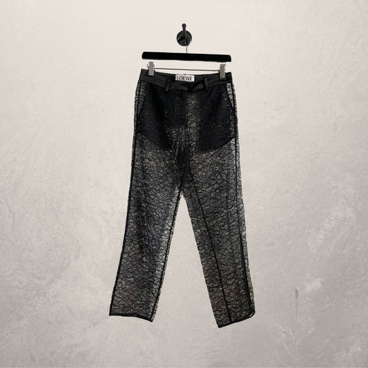 Loewe black lace trousers 36