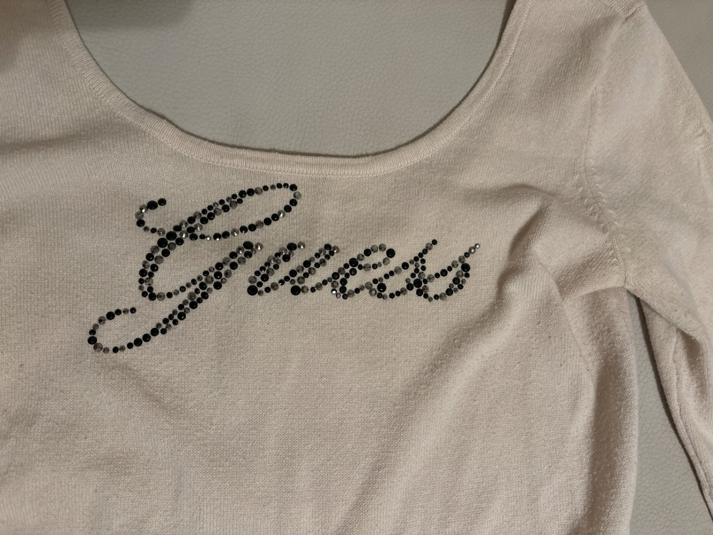 Vintage Guess beige lange mouw trui M