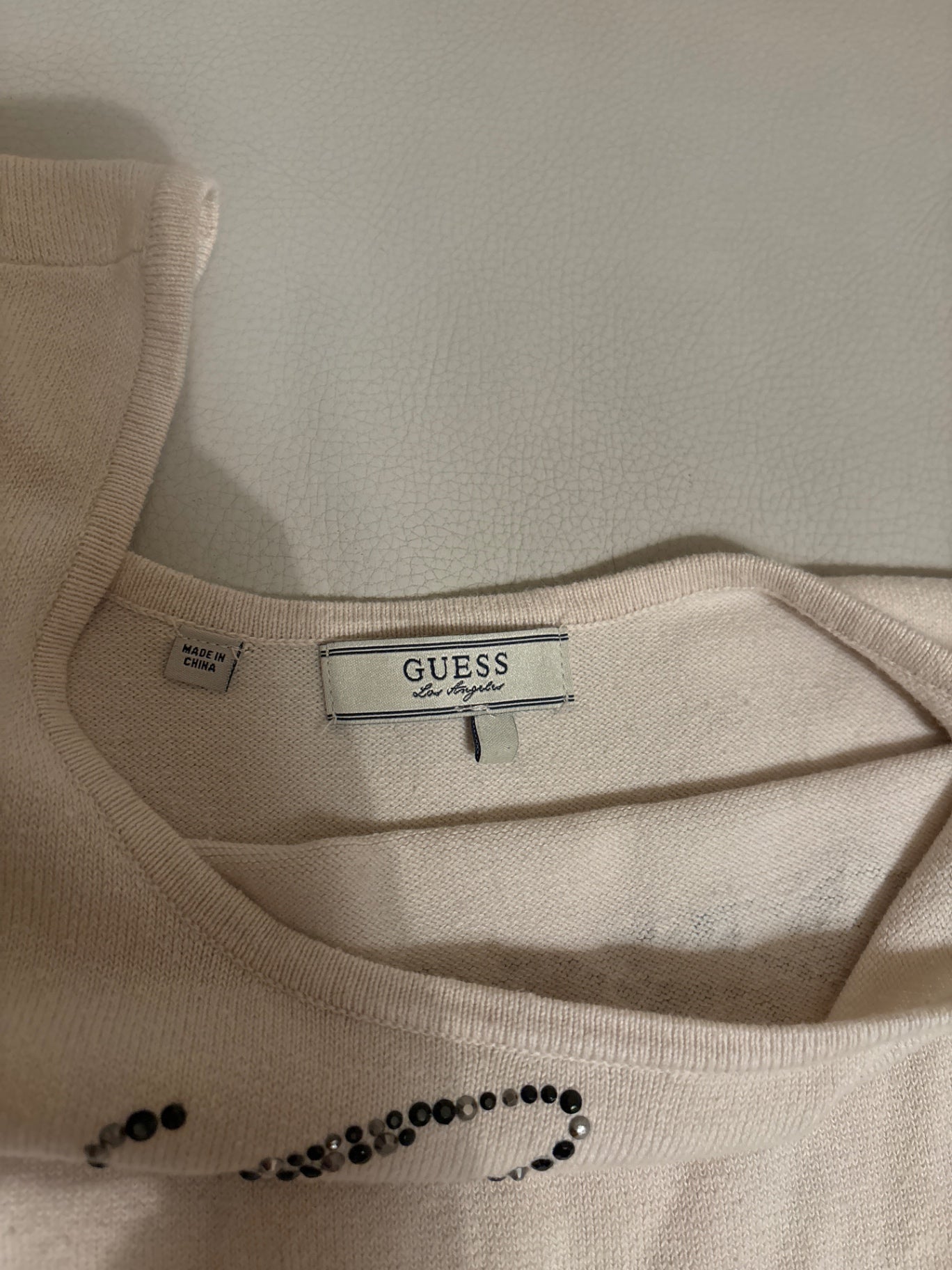 Vintage Guess beige lange mouw trui M