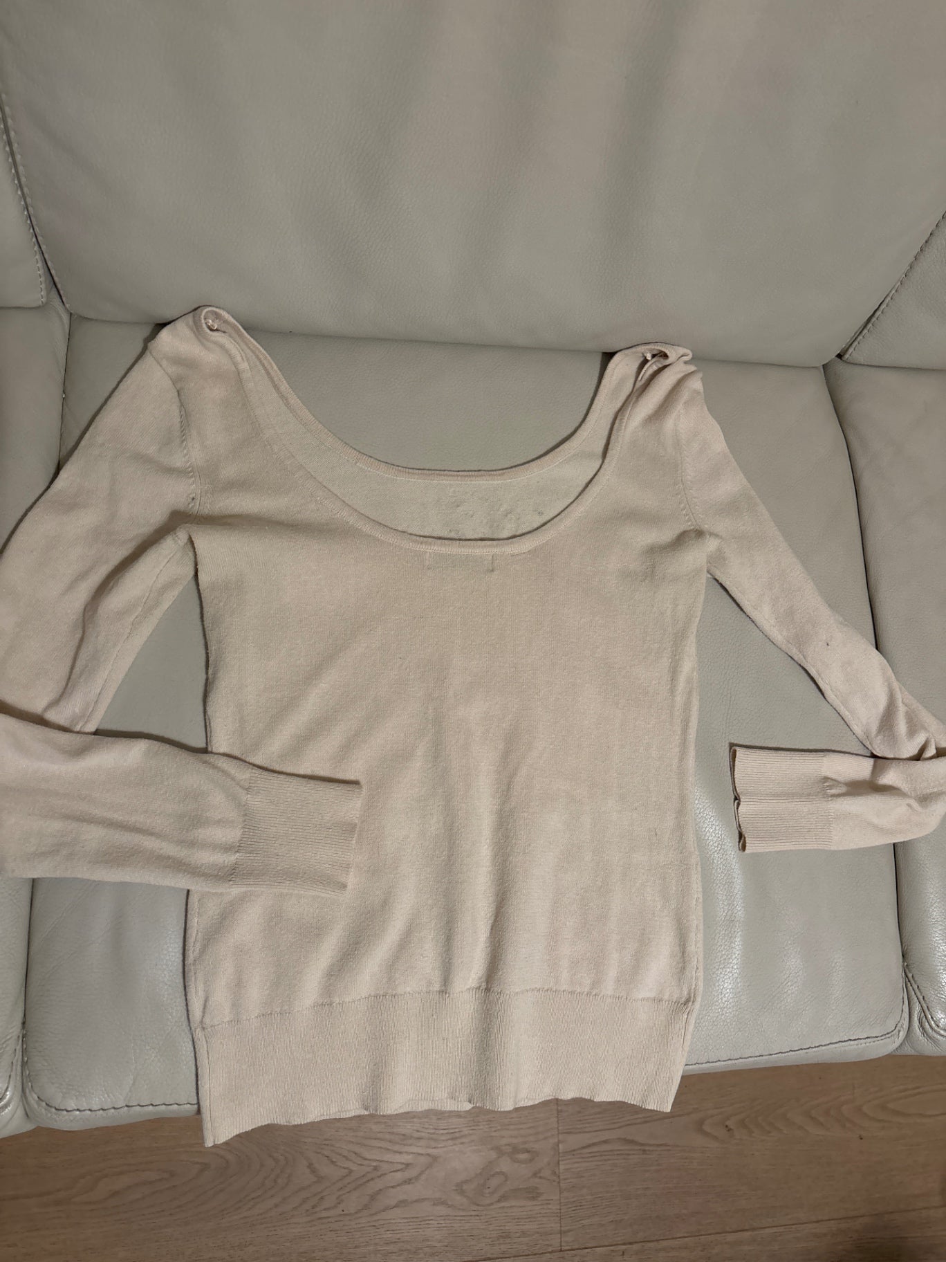 Vintage Guess beige lange mouw trui M