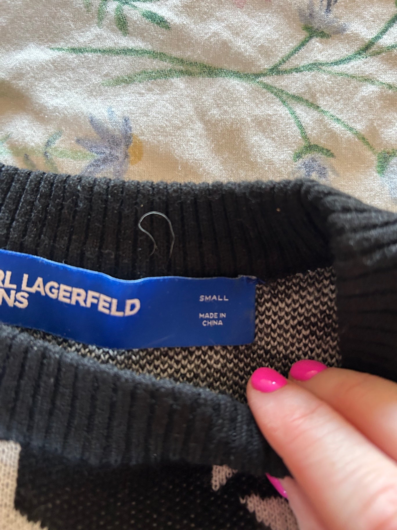 Karl Lagerfeld black monogram logo sweater S