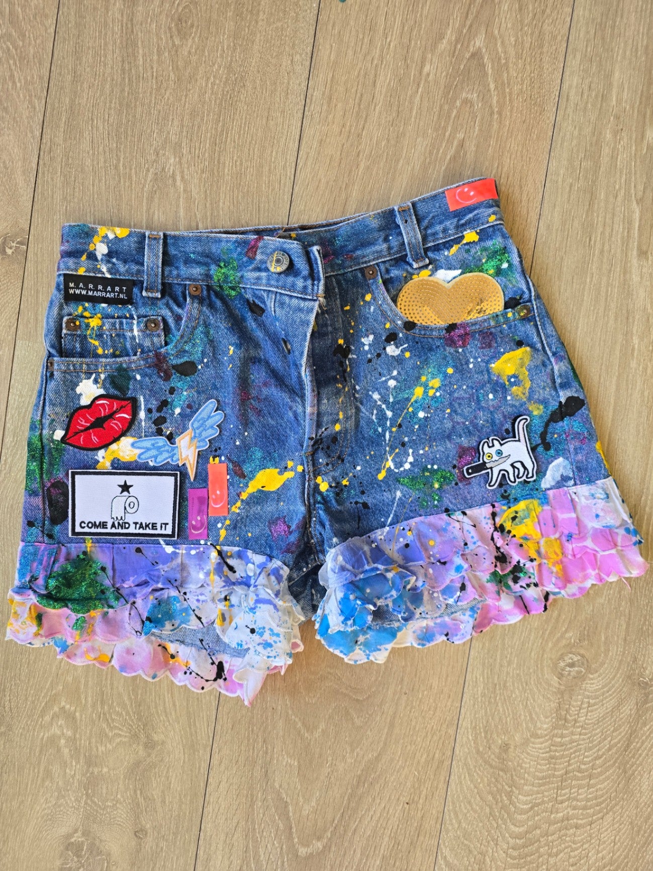 Levi's denim pink festival shorts S- By M.a.r.r.art