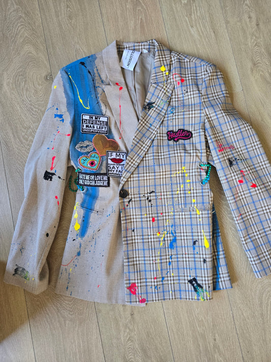 Angel dollar grey blazer OS- By M.a.r.r.art