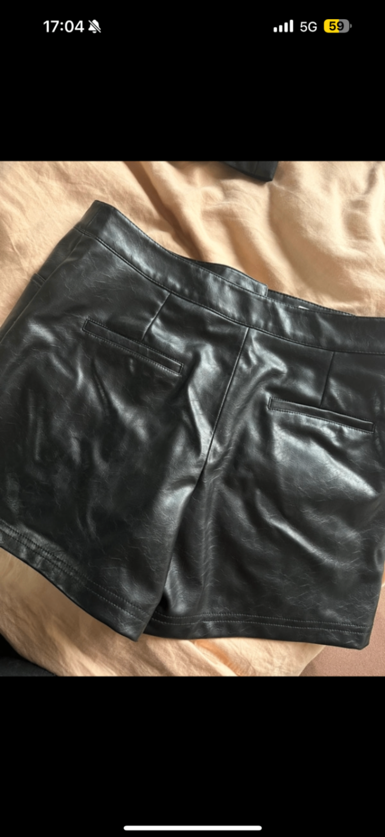 Zara black leather shorts M