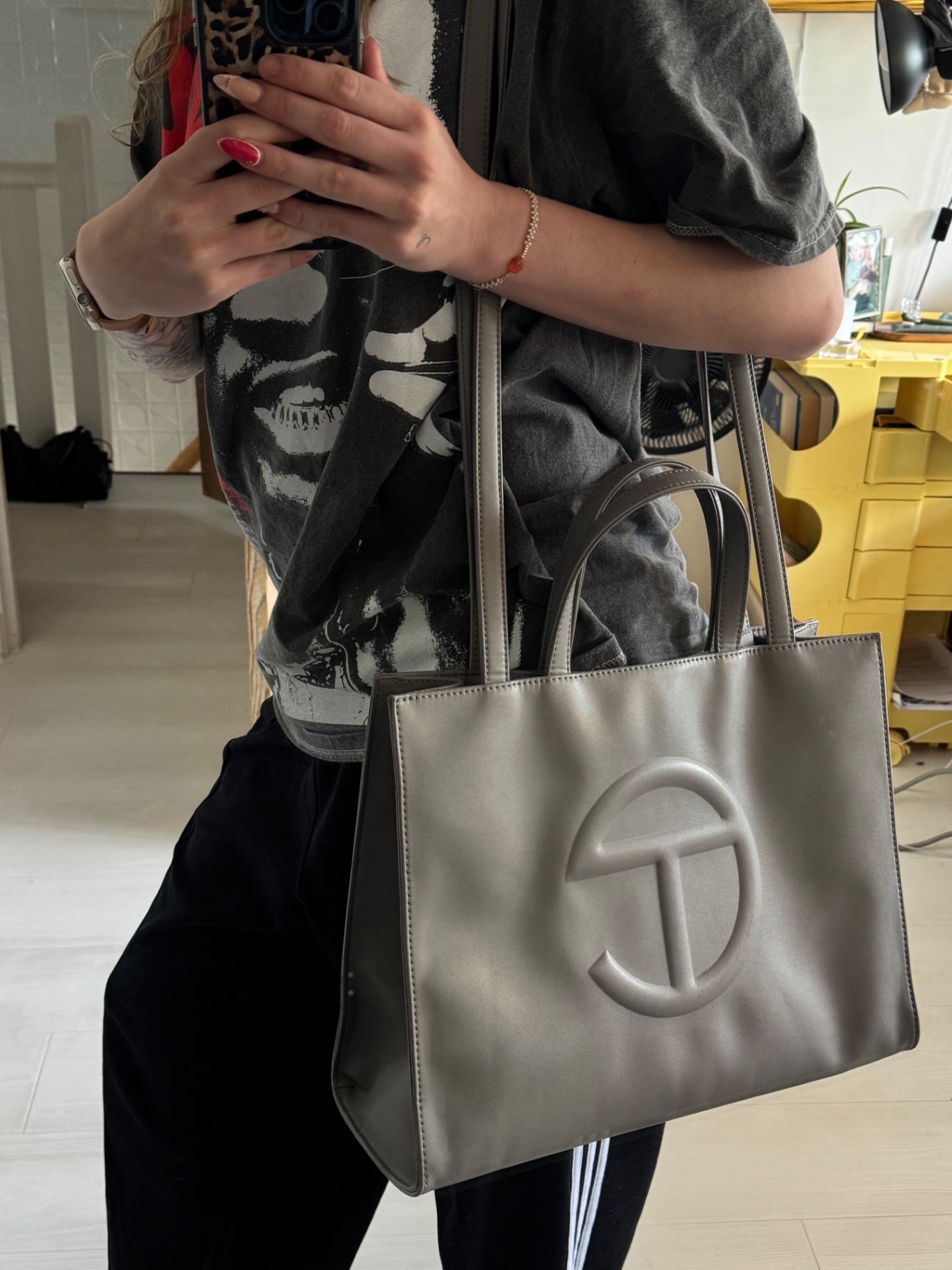 Telfar gray medium tote bag (good condition)