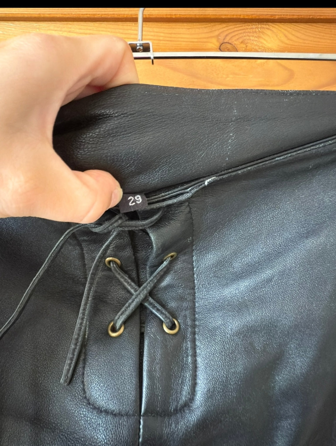 Vintage black leather pants 29
