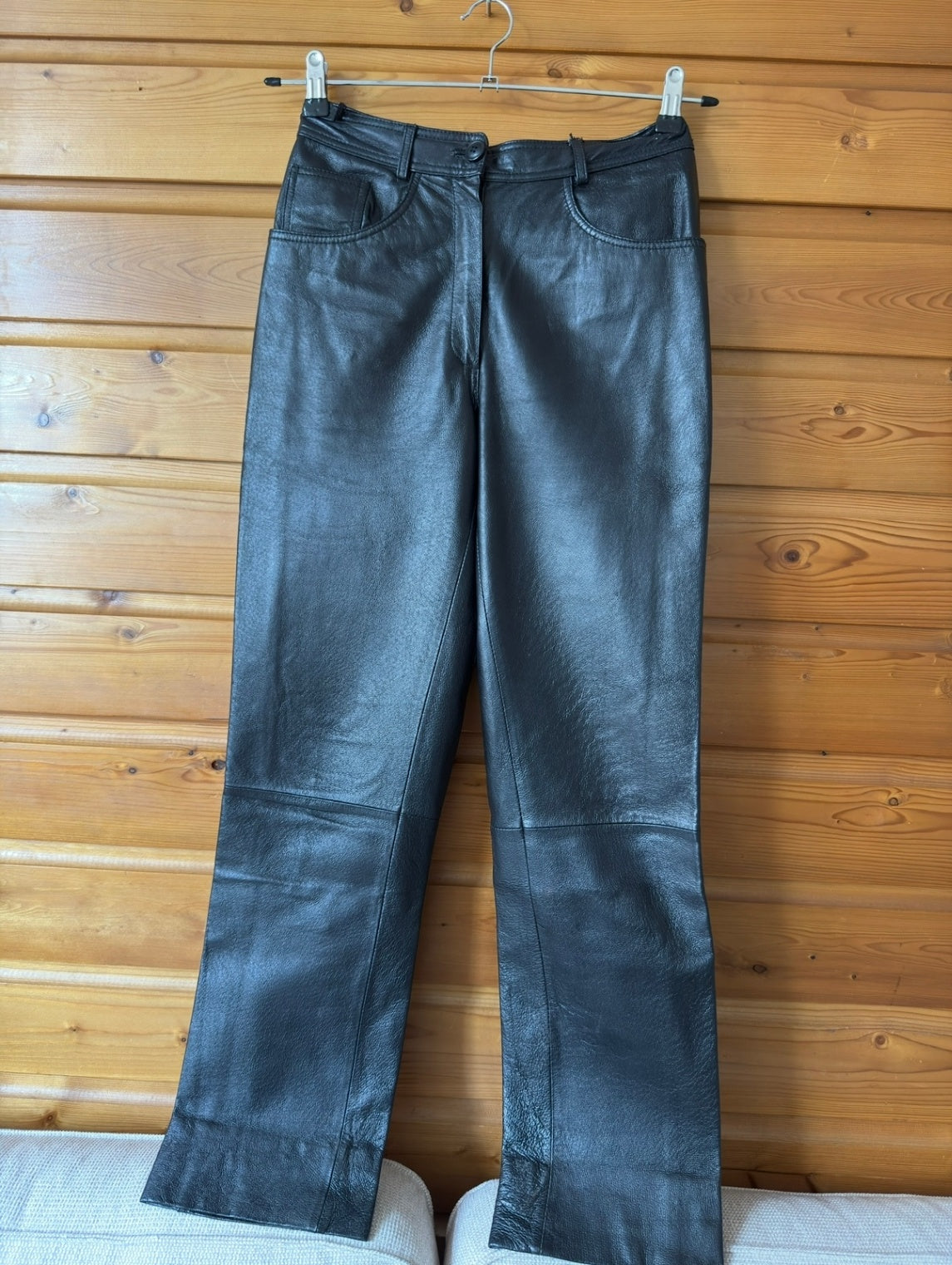 Vintage black leather pants 36