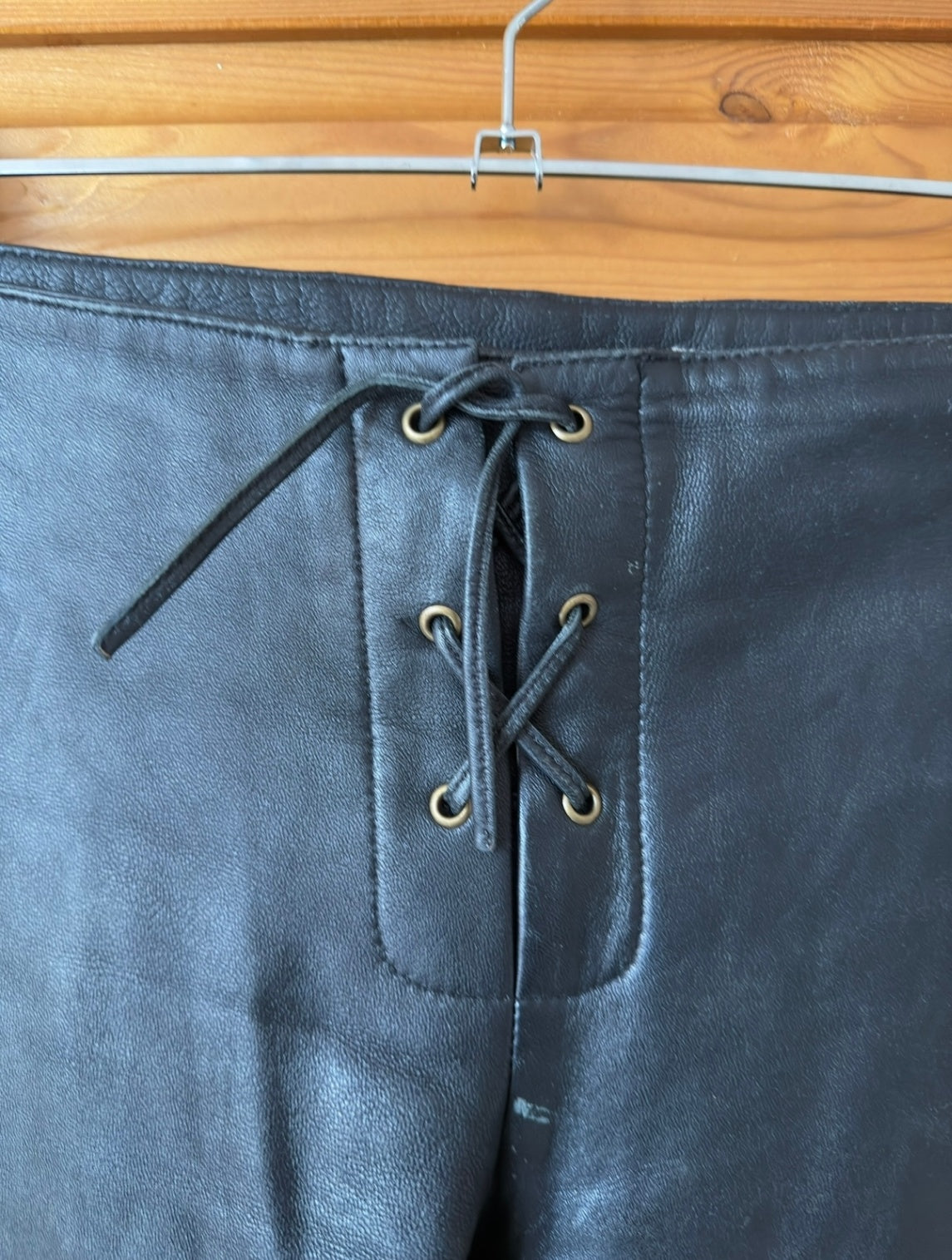 Vintage black leather pants 29