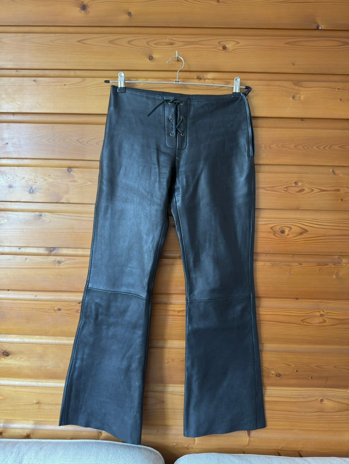 Vintage black leather pants 29
