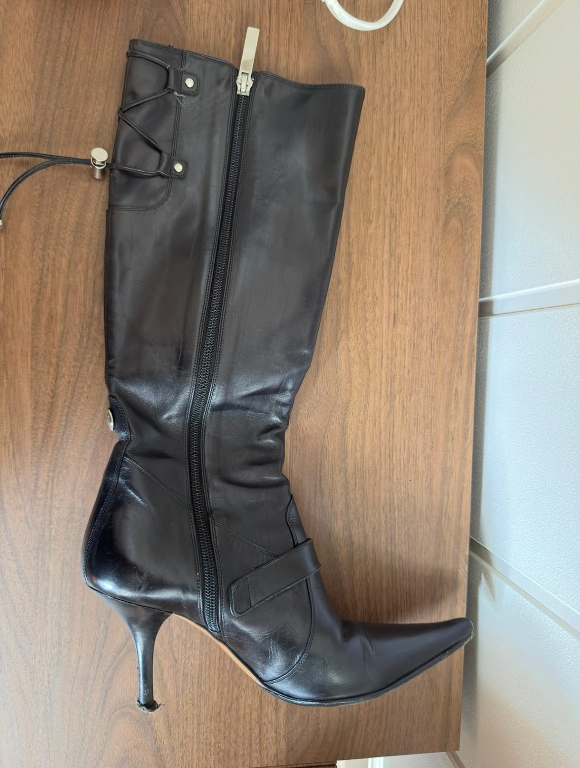 Luciano Padovan black heeled boots 37