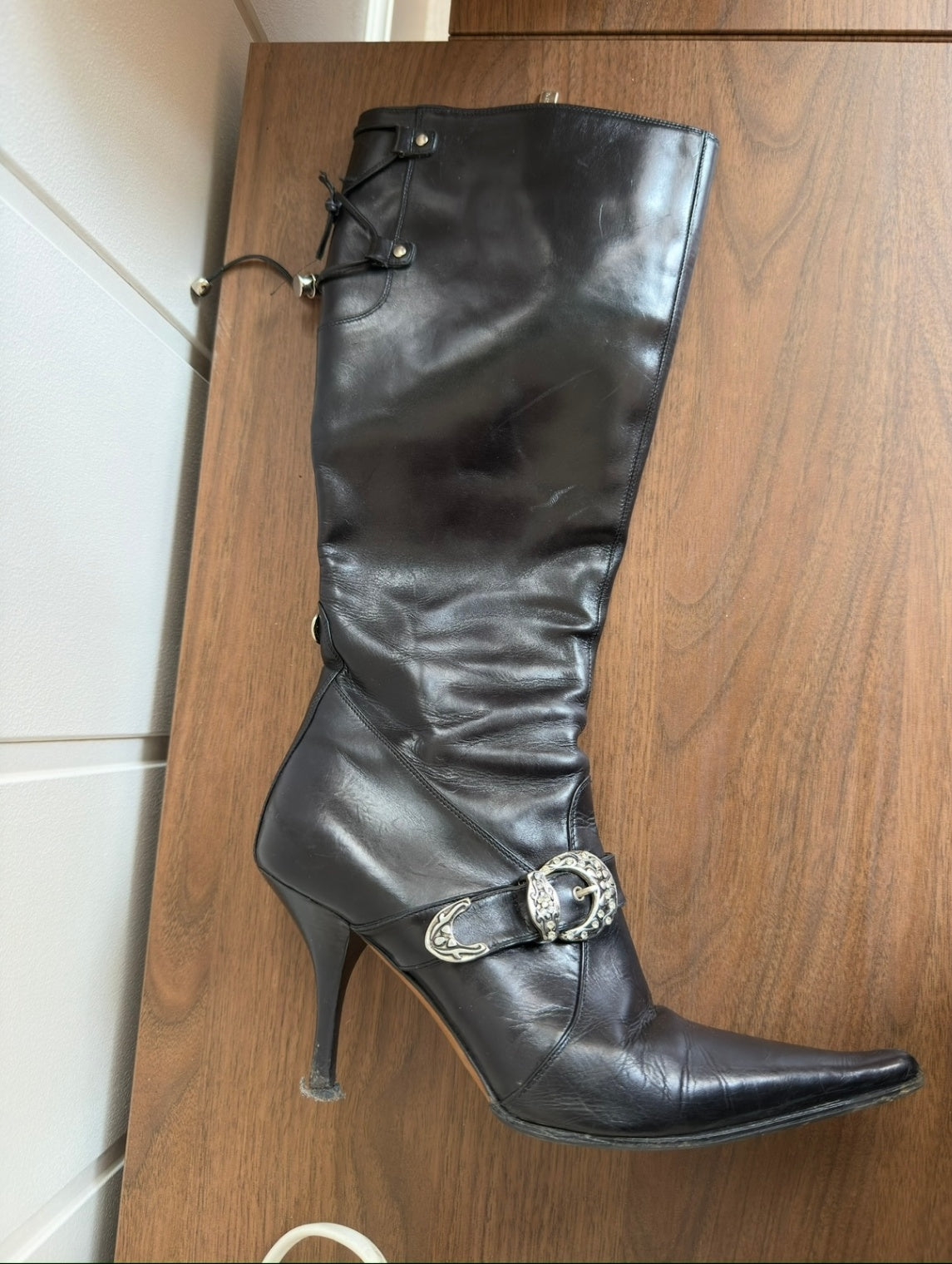Luciano Padovan black heeled boots 37
