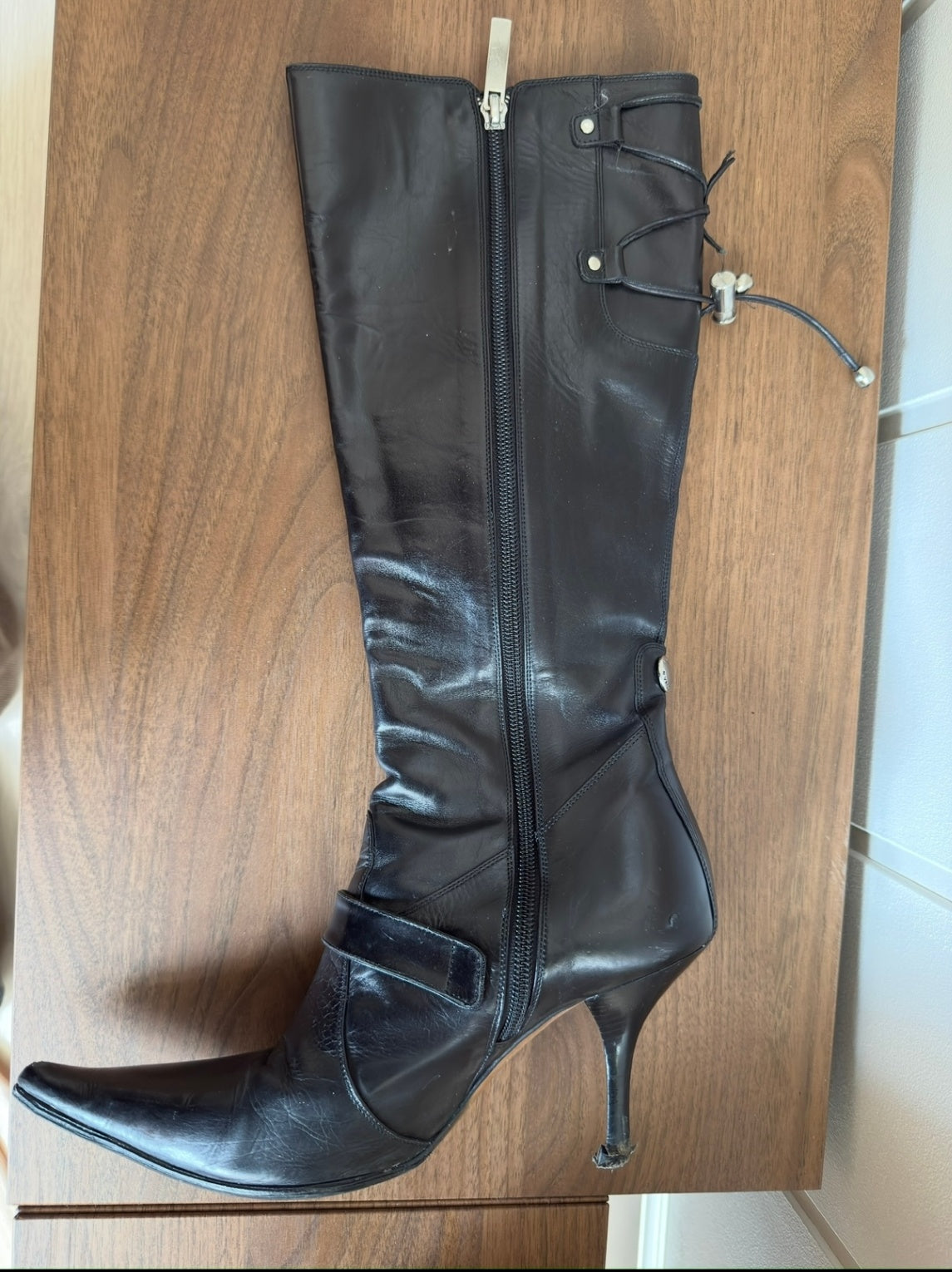 Luciano Padovan black heeled boots 37