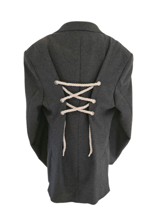 Vintage grey reworked blazer L/XL- by Marrart